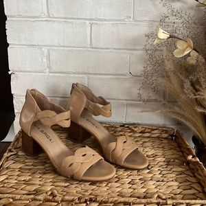 VIA SPIGA Jane Leather Block Heel Sandal